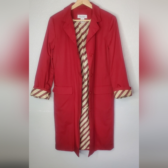 Brooks Brothers Red Trench Coat with Classic Tailoring Size Medium - Picture 1 of 8